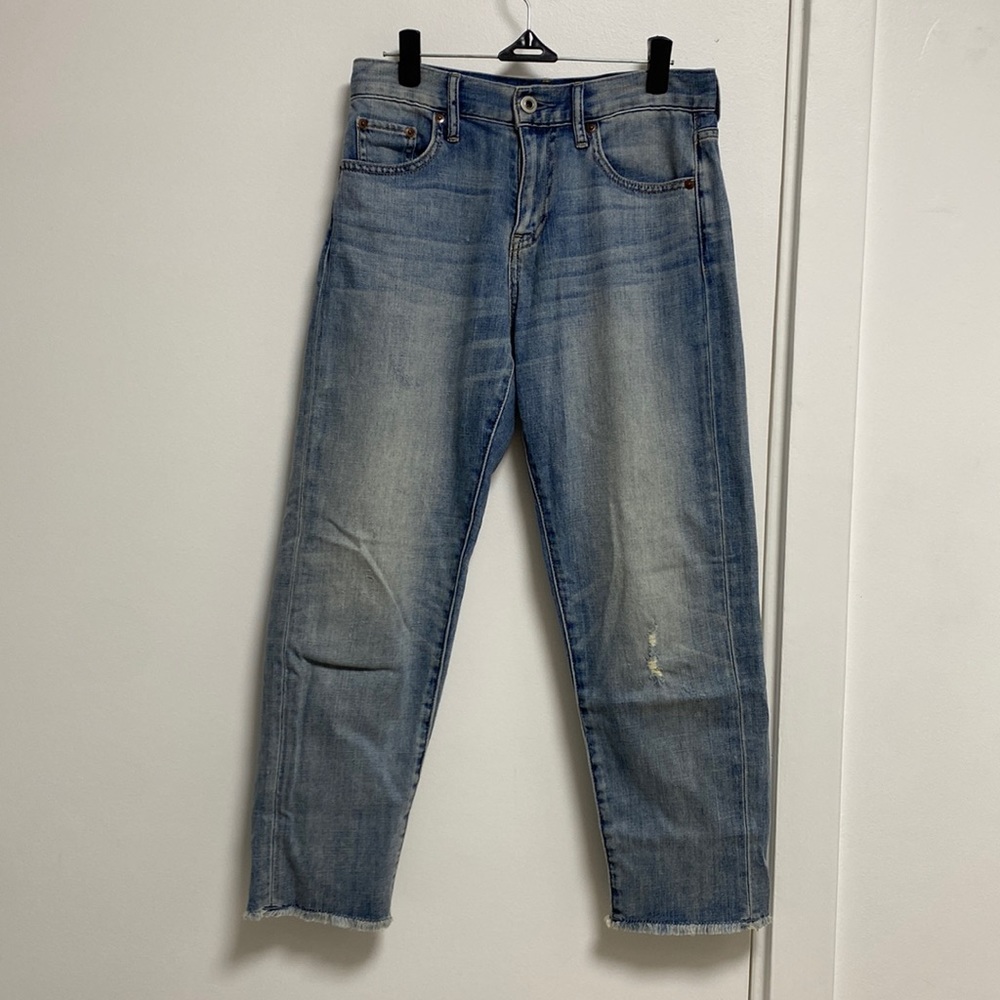Uniqlo Women's Boyfriend Cropped Jeans - Light Blue